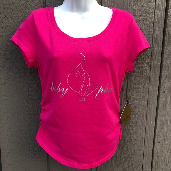 Baby Phat Tops - New Y2K Baby Phat Hot Pink Sz Small Ruched bedazzled Rhinestones  Hip Hop Grunge
